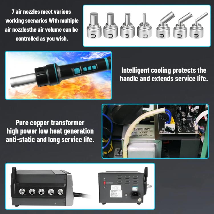 SUGON 8630 Pro Large Wind Power Cell Phone Repair CPU Digital Display Hot Air Soldering Station