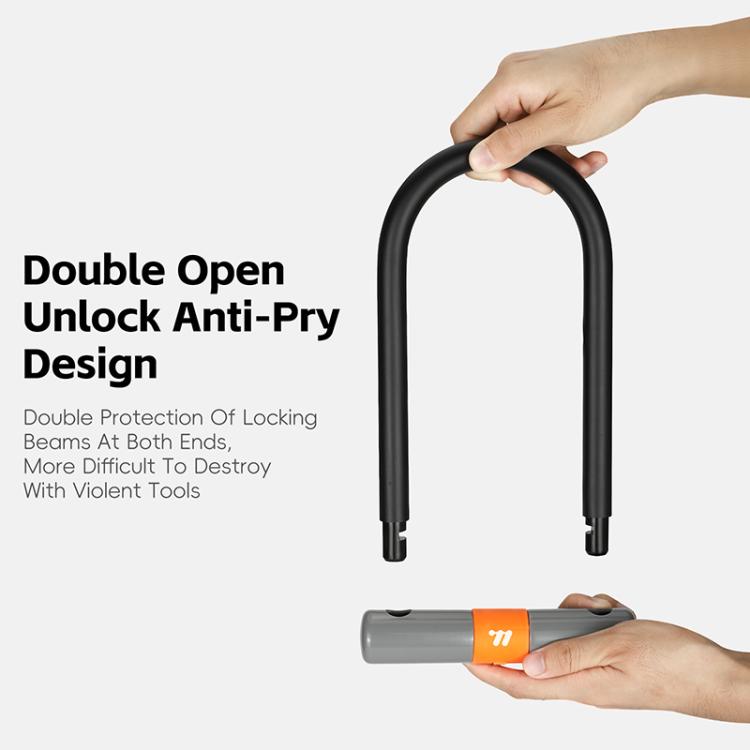WEST BIKING Bicycle Motorcycle Anti-theft Double-opening U-shaped Mortise Lock