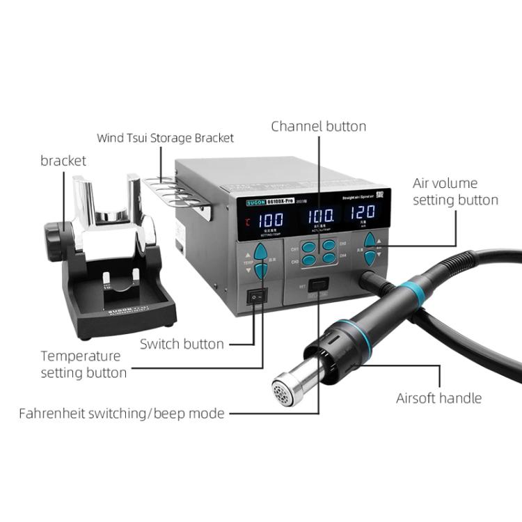 SUGON 8610DX-Pro 1000W Digital Display Hot Air Welding Station Cell Phone Repair Welding