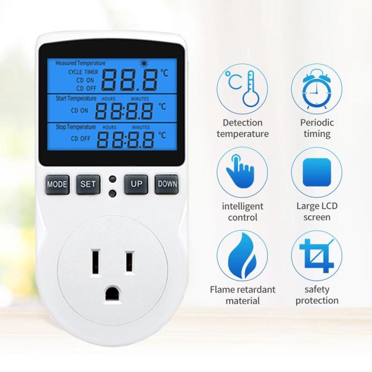Backlight Smart Digital Thermostat Countdown Temperature Control Switch Socket Timing Temperature Controller