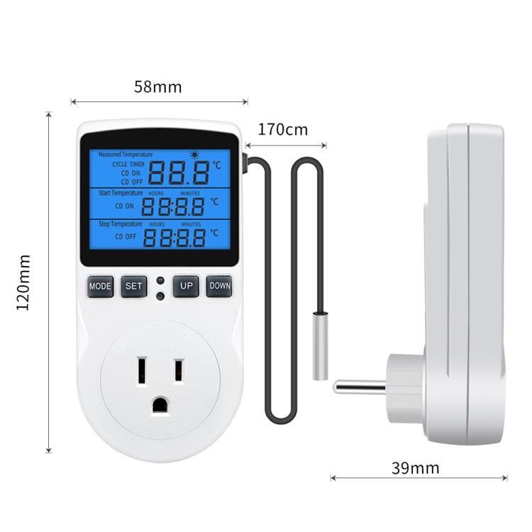 Backlight Smart Digital Thermostat Countdown Temperature Control Switch Socket Timing Temperature Controller