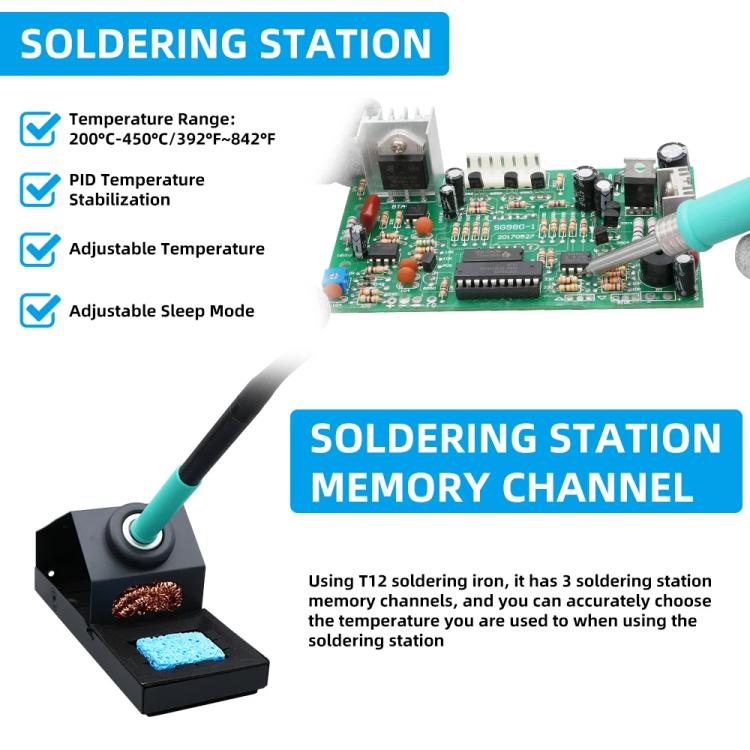 SUGON 212 2 In 1 Soldering Iron Dual Display Cell Phone Repair Hot Air Constant Temperature Soldering Station Combination Set