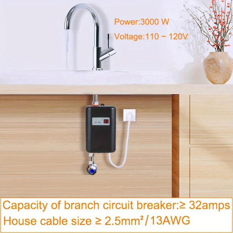 3000W Small Tankless Electric Water Heater For Kitchen Bathroom