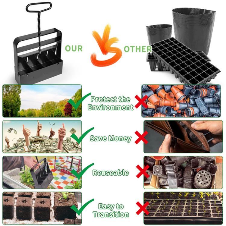 Handheld Seedling Planter Sowing Tool Soil Blocker