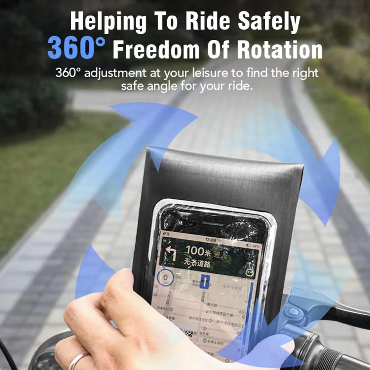 Bicycle Waterproof Phone Bag Mount Stand 360 Degree Rotation Motorcycle Bike Cellphone Holder