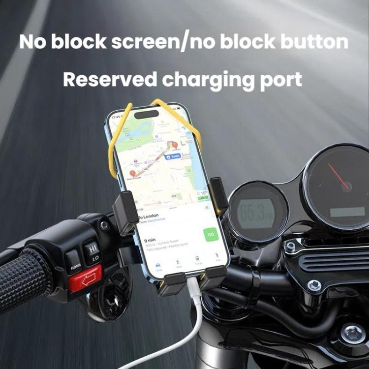 Bicycle and Motorcycle Phone Holder with Hidden Silicone Strap