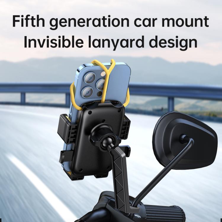 Bicycle and Motorcycle Phone Holder with Hidden Silicone Strap