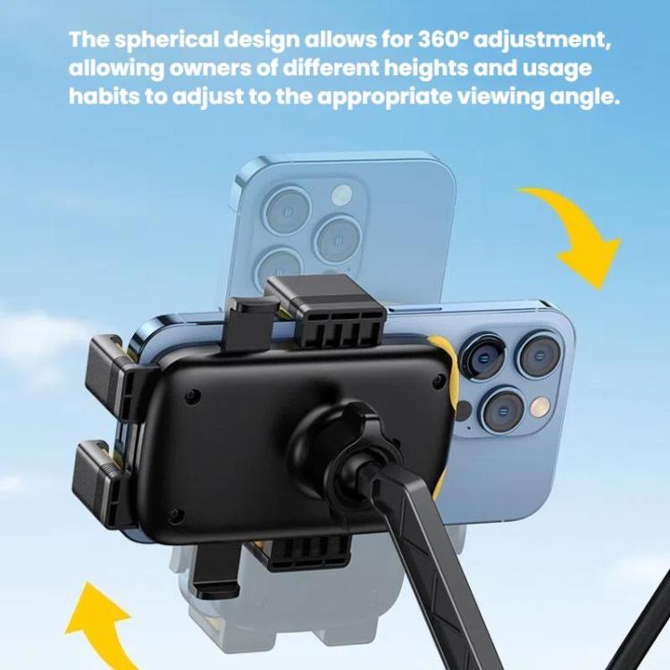 Bicycle and Motorcycle Phone Holder with Hidden Silicone Strap