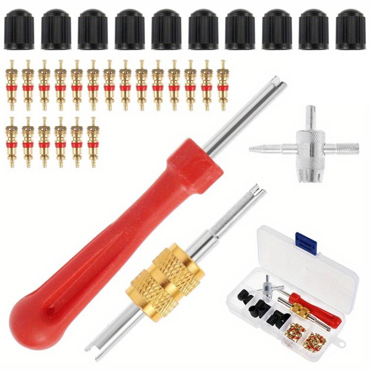 33pcs/Set Car Bicycle Tire Valve Core Installation Tool Repair Kit