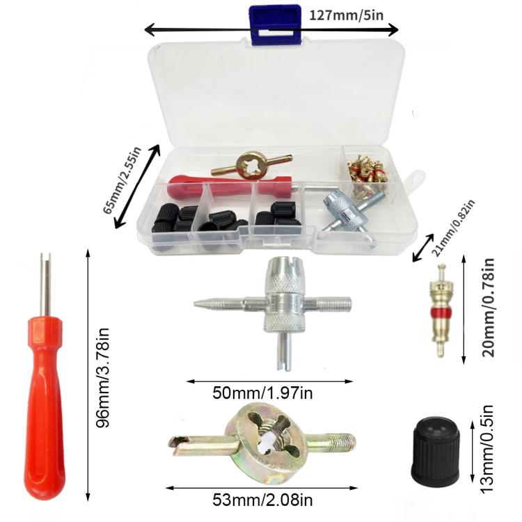 33pcs/Set Car Bicycle Tire Valve Core Installation Tool Repair Kit