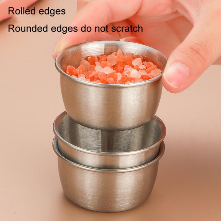 304 Stainless Steel Sauce Cup With Plastic Lid Sealed Leak-Proof Dipping Dish Seasoning Dish