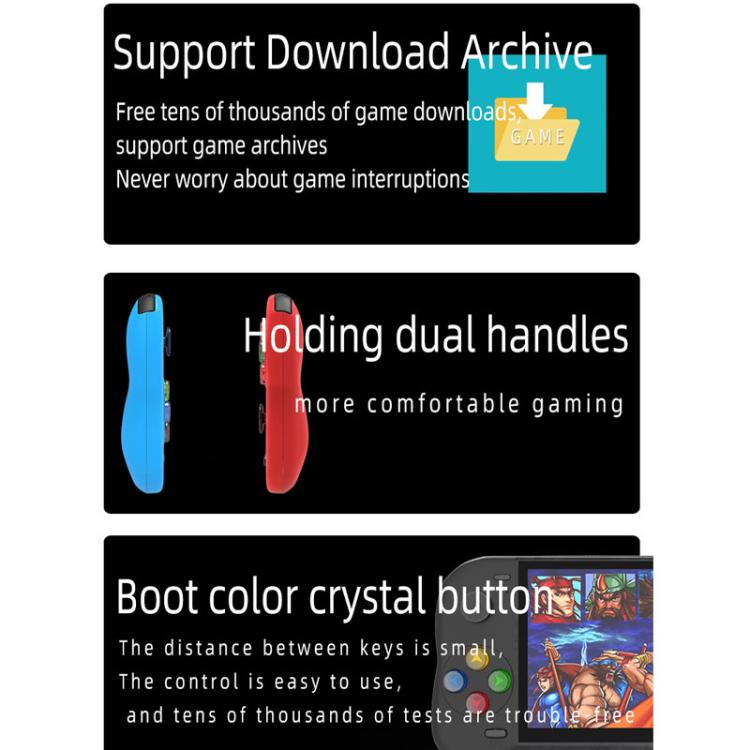 X19 Pro 5.1-inch Screen Handheld Game Console Supports AV TV Output With 8G Memory Card