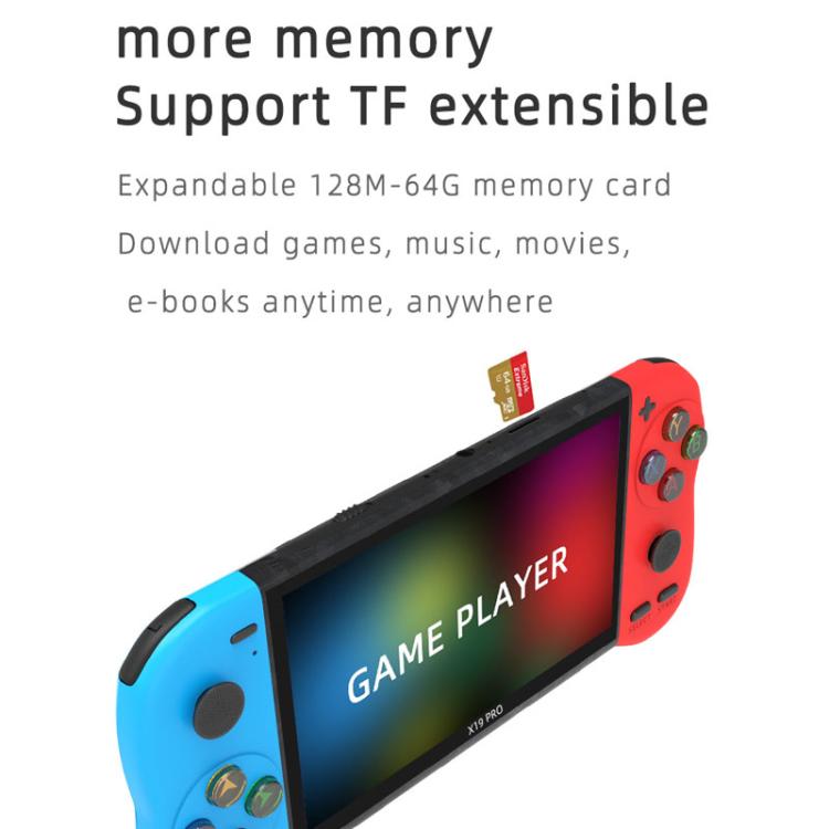 X19 Pro 5.1-inch Screen Handheld Game Console Supports AV TV Output With 8G Memory Card
