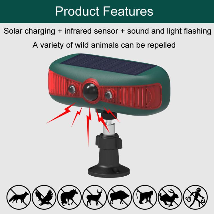 N911Y Outdoor Solar Alarm Infrared Sensor Sound And Light Animal Repeller
