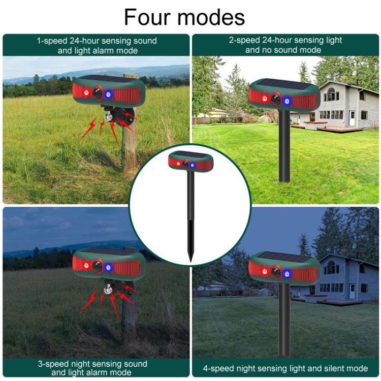 N911Y Outdoor Solar Alarm Infrared Sensor Sound And Light Animal Repeller