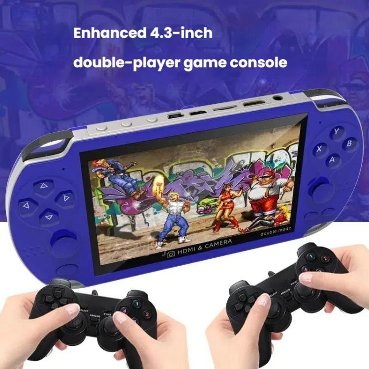 A3 4.3-Inch Handheld Game Console With Camera Supports Dual Handles/TV Output/10 Simulators Built In 8G