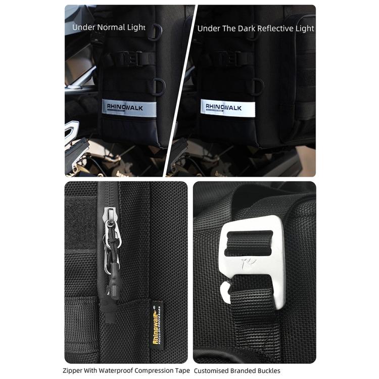 Rhinowalk MTR2050 25L-32L Expandable Large Capacity Quick-release Motorcycle Side Bag