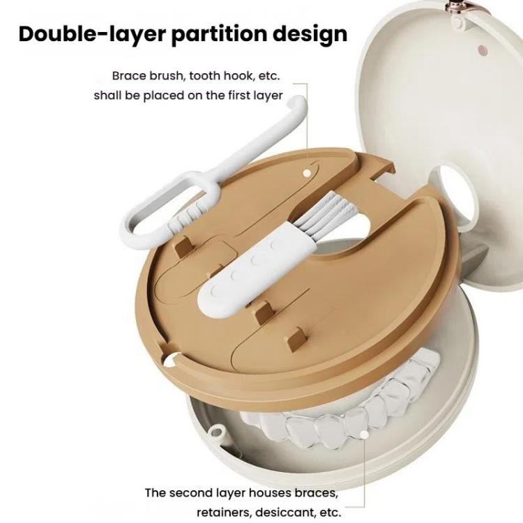 Portable Invisible Braces Box Denture Orthodontic Storage Case with Tooth Hook Set