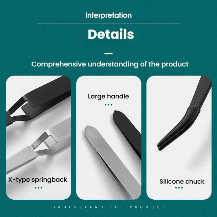 Stainless Steel Silicone Head Reverse Clip Nail Shaping Clip False Eyelash Clip