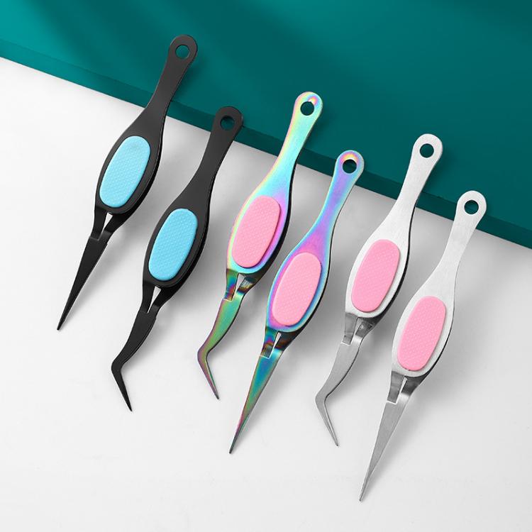 Stainless Steel Reverse Tweezers False Eyelash Nail Positioning DIY Reverse Clip