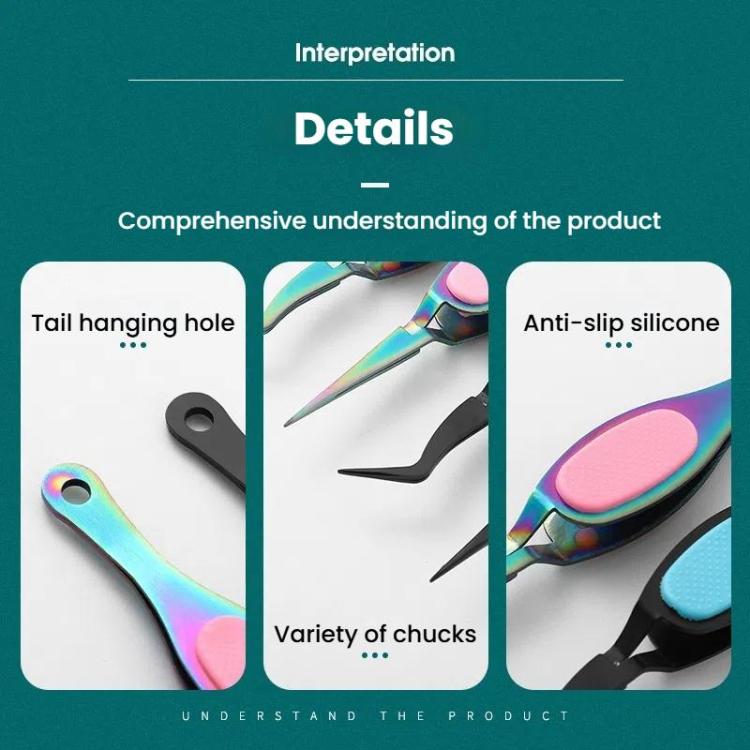 Stainless Steel Reverse Tweezers False Eyelash Nail Positioning DIY Reverse Clip