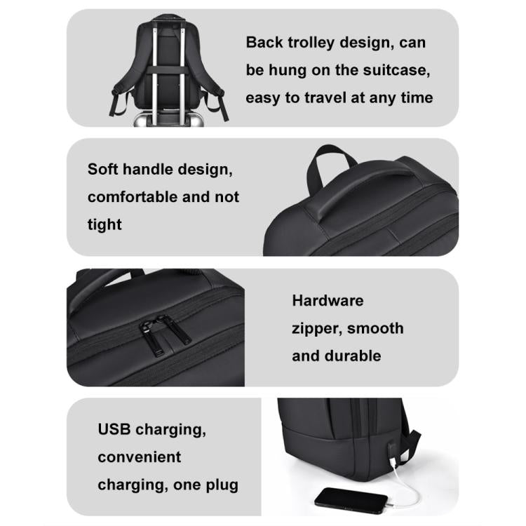OUMANTU 2103 Large Capacity Multi-Compartment Waterproof Laptop Backpack With USB Port
