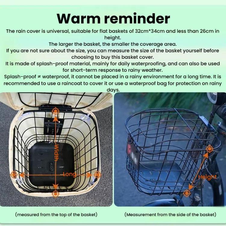 E-bike Basket Sunscreen Cover Hanging Bag Rainproof Cover Storage Bag