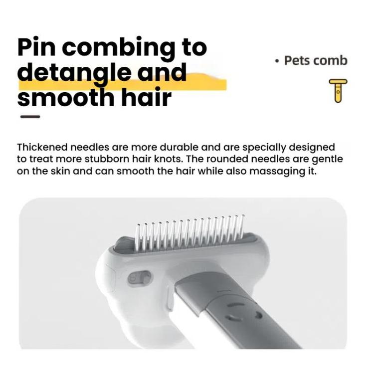 3-in-1 Pet Grooming Comb Sticky Roller for Cats and Dogs, Removes Loose Hair, Detangles