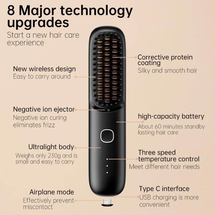 Negative Ion Hair Care Wireless Hair Straightener Portable Straight and Curly Hair Straightener