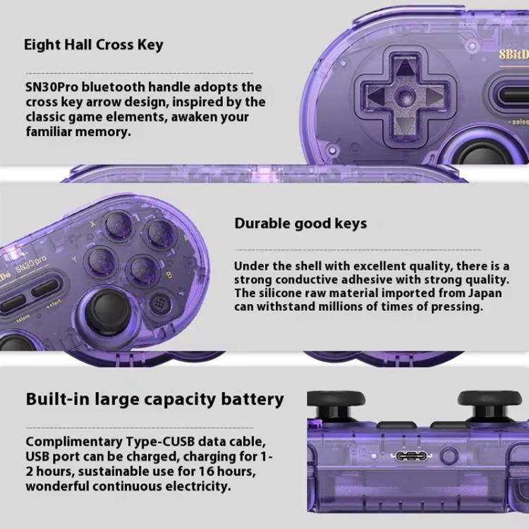 8BitDo SN30 Pro Retro Special Edition Translucent Wireless Bluetooth Multi-Platform Gamepad