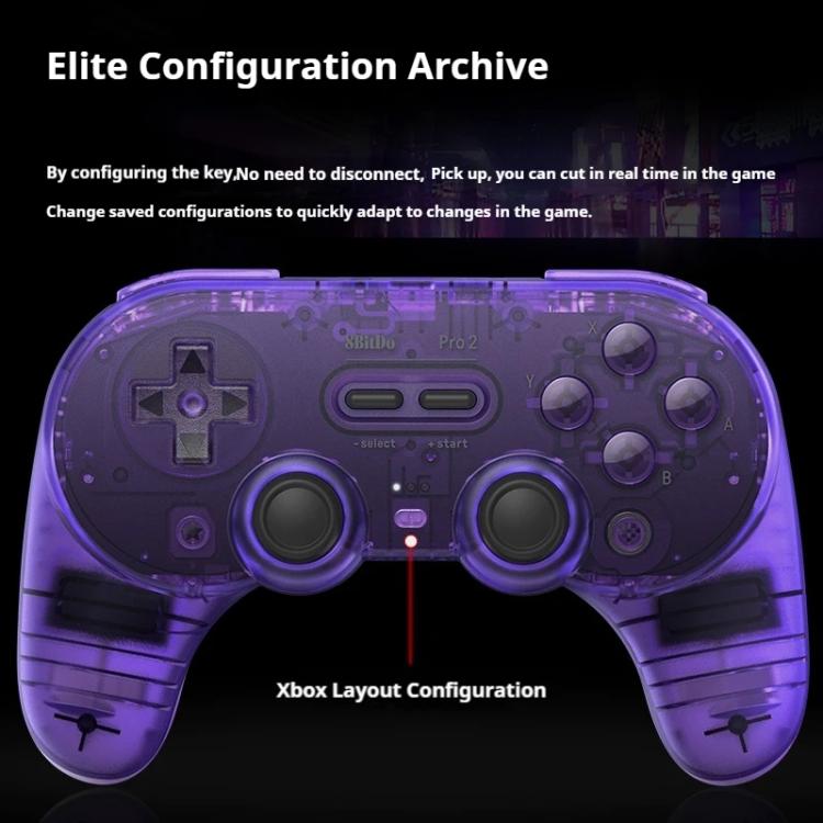8BitDo Pro2 Retro Hall Edition Translucent Bluetooth With Back Button Multi-Platform Gamepad