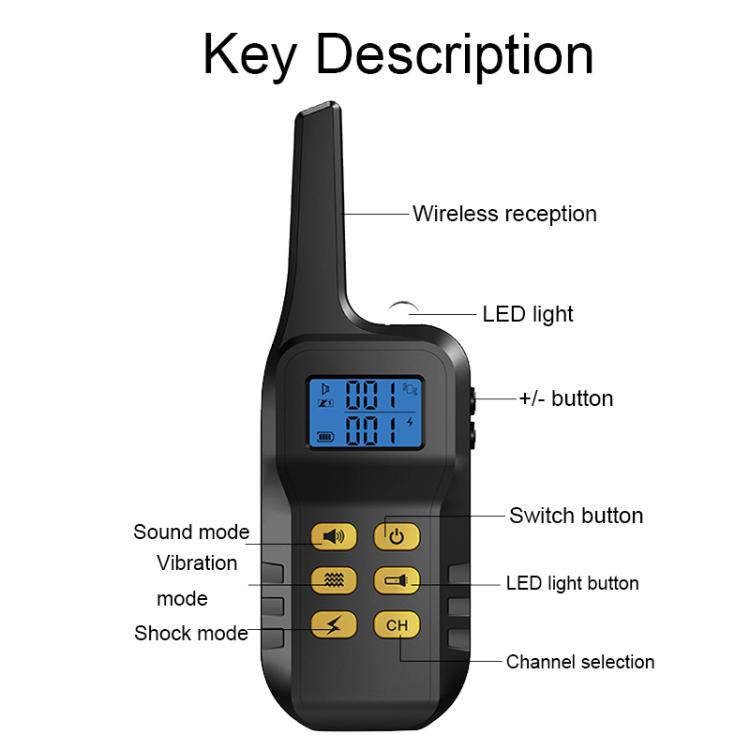 T720 1000m Pet Intelligent Electric Shock Remote Control Dog Training Device