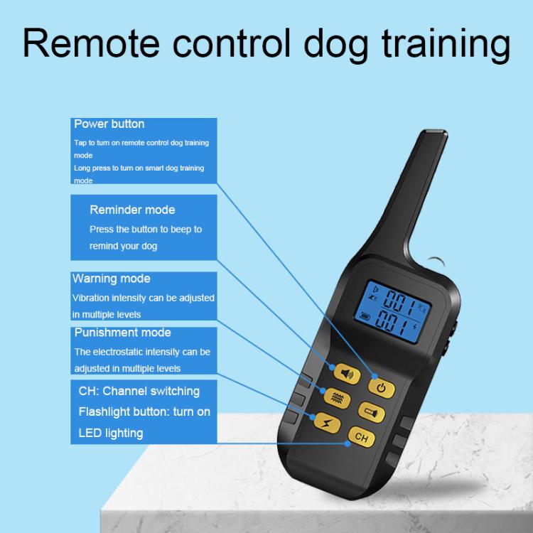 T720 1000m Pet Intelligent Electric Shock Remote Control Dog Training Device