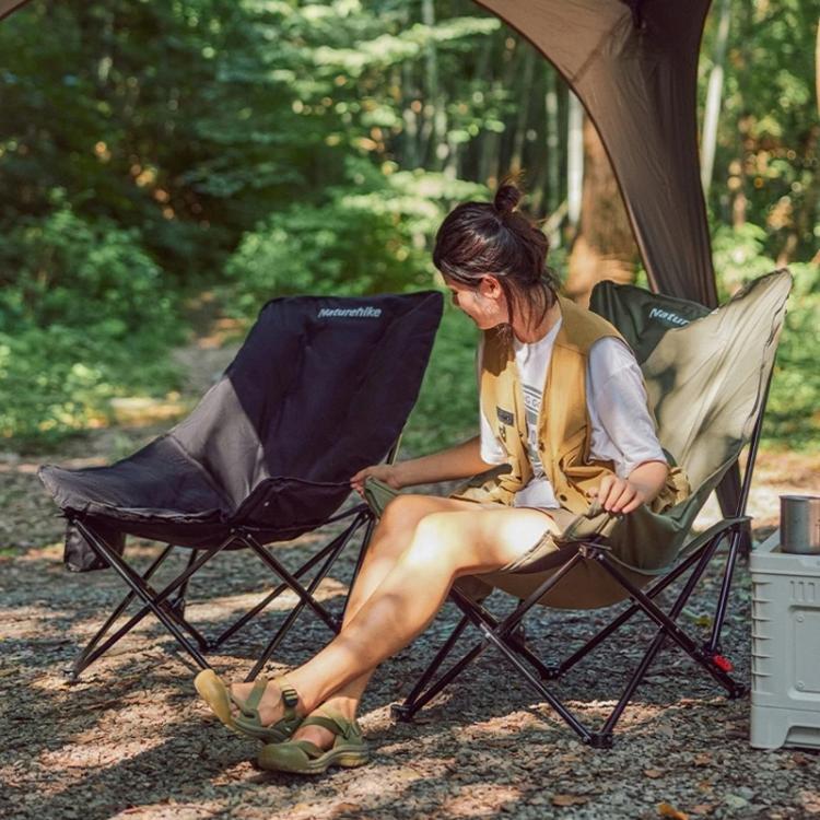 Naturehike Outdoor Folding High Back Moon Lounge Chair Camping Backrest Chair