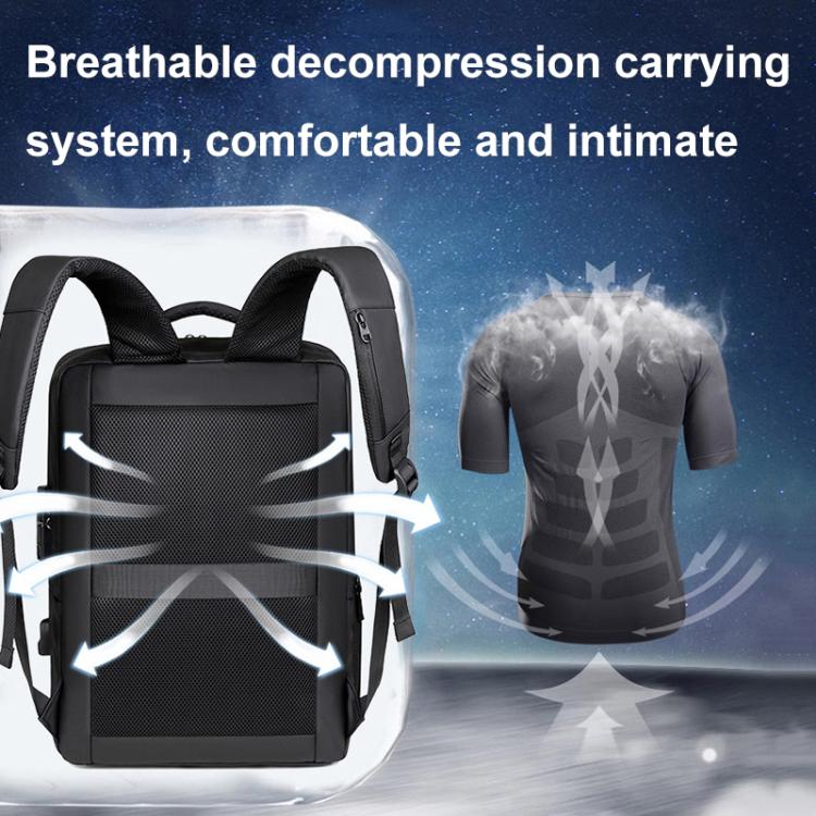 OUMANTU 966 Large-Capacity Waterproof Three-Dimensional Password Lock Laptop Backpack