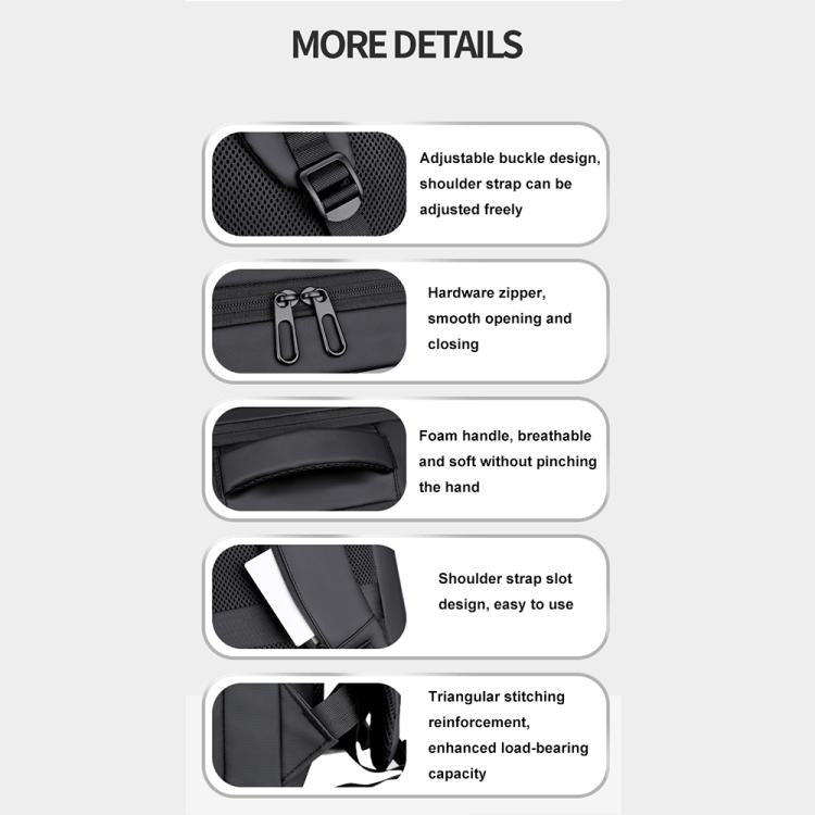 OUMANTU 966 Large-Capacity Waterproof Three-Dimensional Password Lock Laptop Backpack