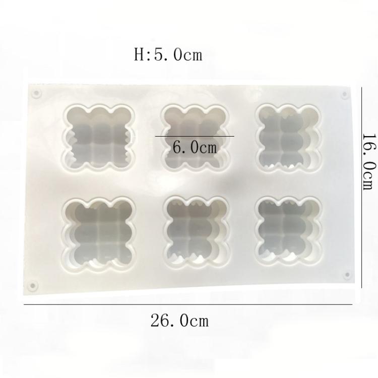 6-Cavity 3D Magic Cube Silicone Mousse Cake Mold Fondant Candle Mold