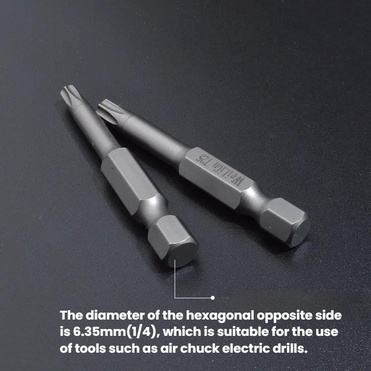 Magnetic S2 Pneumatic Air Bit Electric Drill Plum Blossom Head With Center Hole