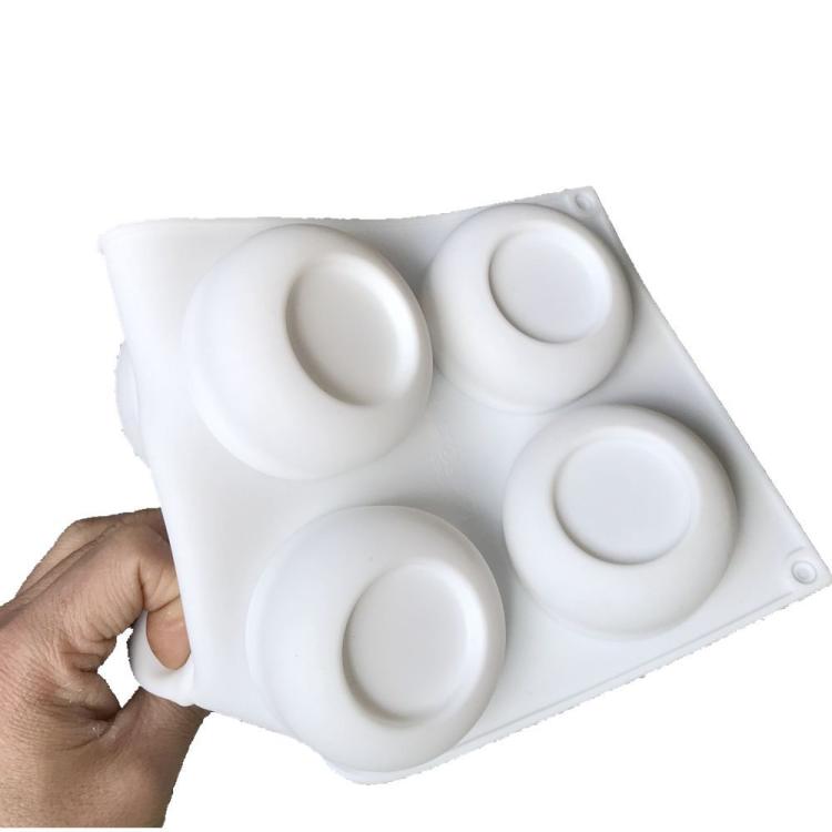 6-Cavity Round Concave Flower Pots Mousse Mold Silicone Dessert Cake Mold