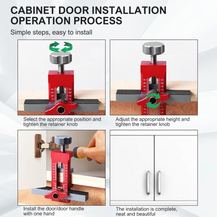 RUITOOL Cabinet Door Installation Locator Aids Adjustable Rebounder Punched Mounting Jig Leveling Device