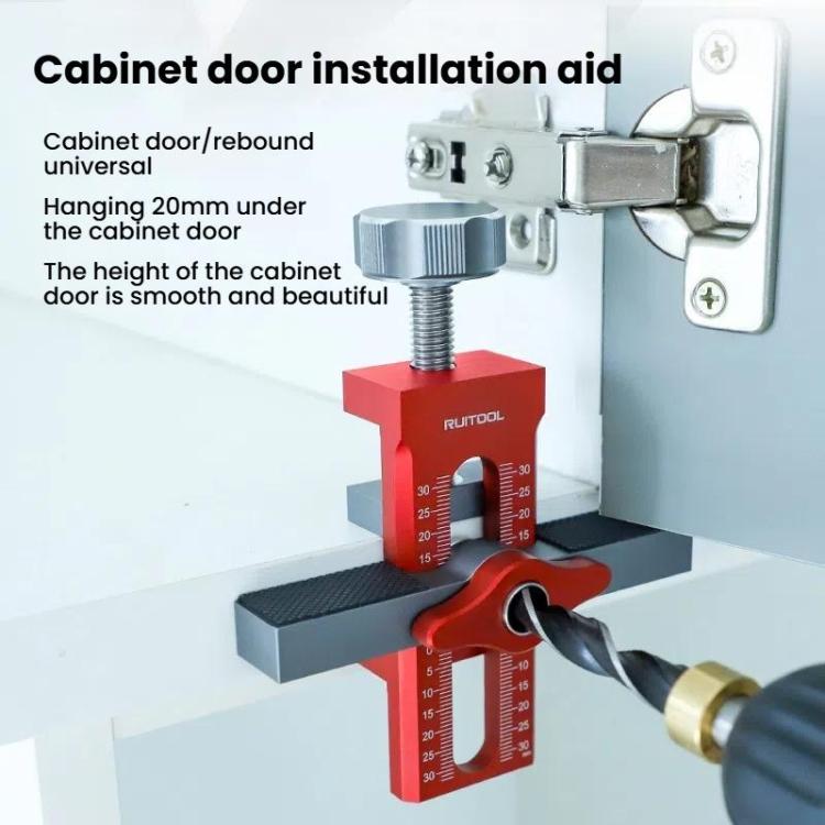 RUITOOL Cabinet Door Installation Locator Aids Adjustable Rebounder Punched Mounting Jig Leveling Device