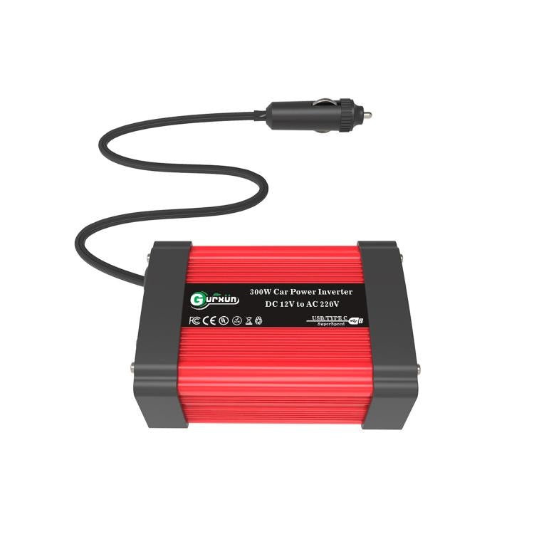 Gurxun Dual USB+Dual Type-C Charging Port Modified Square Wave Car Inverter