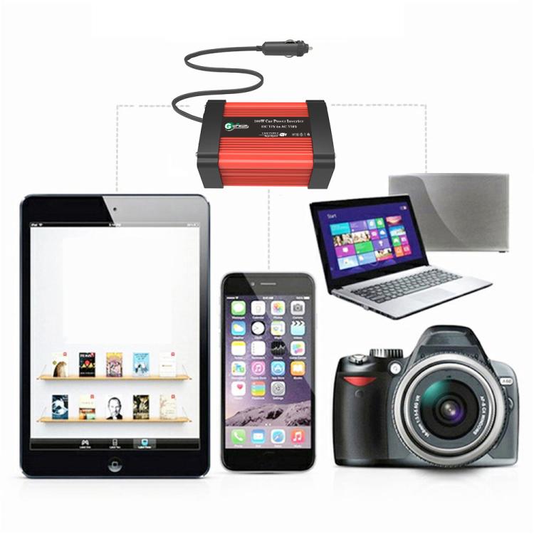 Gurxun Dual USB+Dual Type-C Charging Port Modified Square Wave Car Inverter