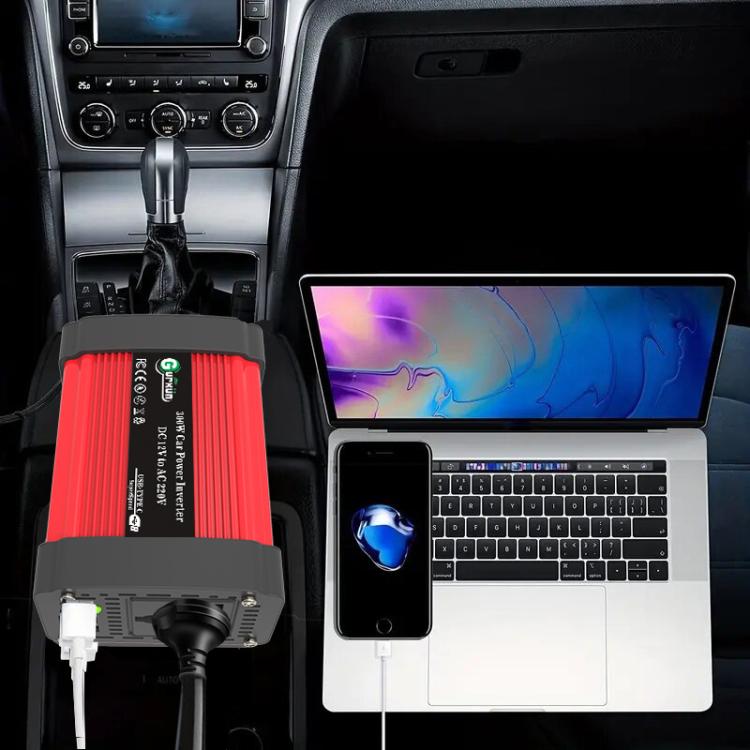 Gurxun Dual USB+Dual Type-C Charging Port Modified Square Wave Car Inverter