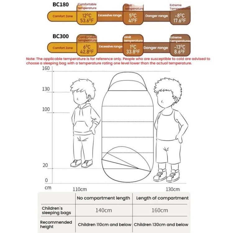 Portable Outdoor Camping Cotton Kids Sleeping Bag Camping Warm Quilt