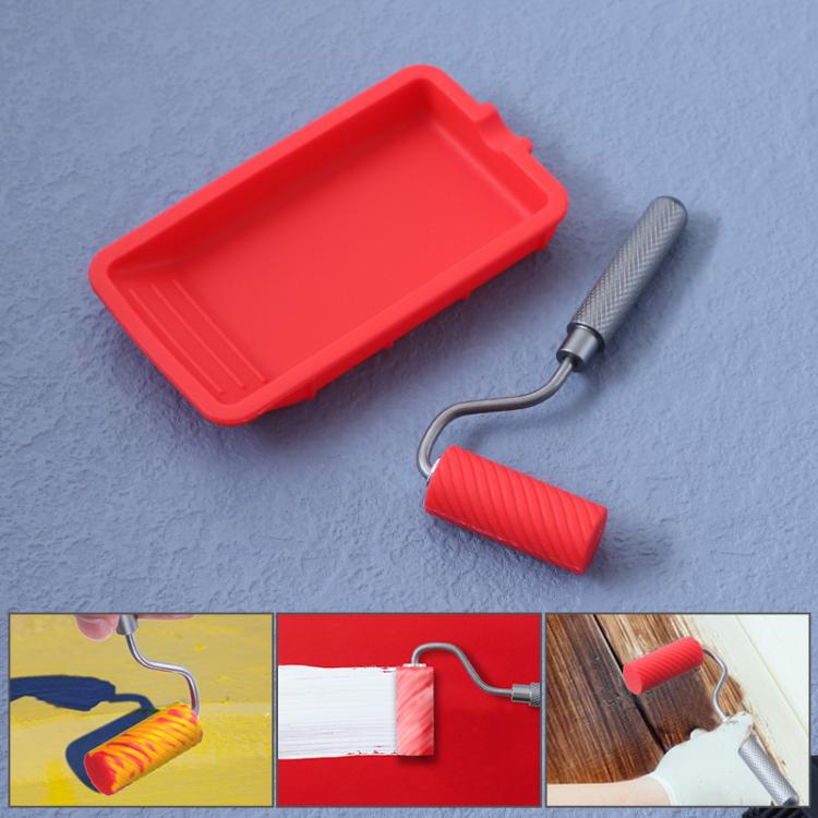 Glue Tray Brush Tool Silicone Case Roller Brush Reusable Paint Tray Woodworking Glue Container