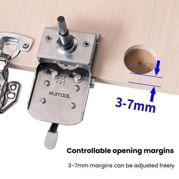 RUITOOL Stainless Steel Hinge Puncher Locator Adjustable Margin Quick Jig Woodworking Closet Door Hinge Punching Tool