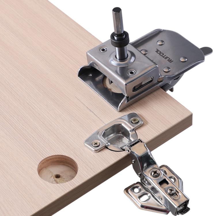 RUITOOL Stainless Steel Hinge Puncher Locator Adjustable Margin Quick Jig Woodworking Closet Door Hinge Punching Tool