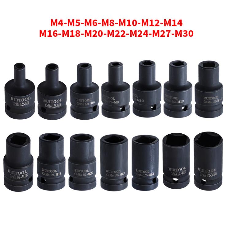 RUITOOL 1/2 inch Tap Socket Pneumatic Wrench Square Socket Inner Quarter Square Hole Wrench Tool