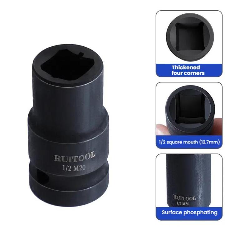 RUITOOL 1/2 inch Tap Socket Pneumatic Wrench Square Socket Inner Quarter Square Hole Wrench Tool